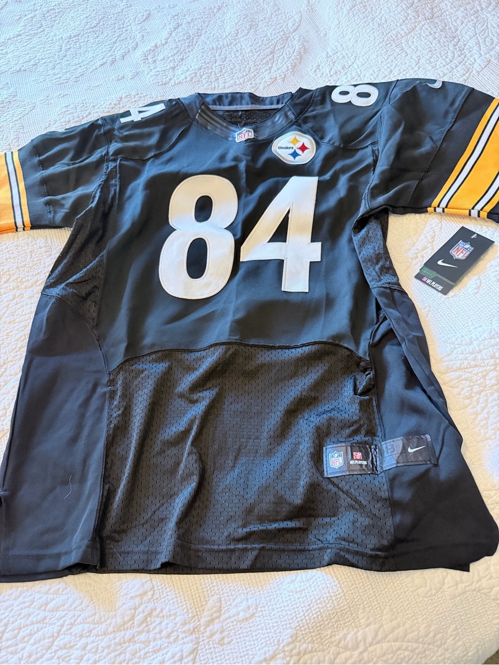 Nike NFL Pittsburgh Steelers Black and Yellow #84 Brown Jersey